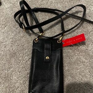 Kelly & Katie Textured Black Crossbody Bag